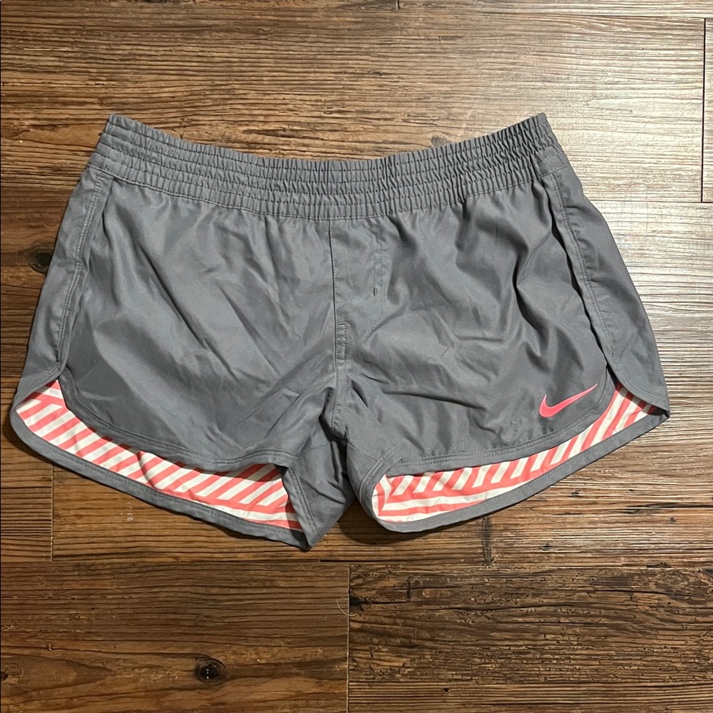 Reversible Nike Women's Athletic Shorts in Gray with Pink Accents